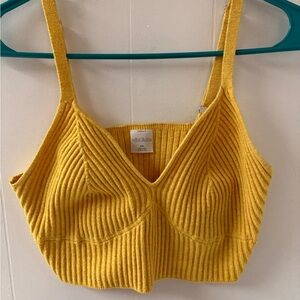 Wild Fable Mustard Ribbed Knit Top
